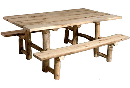 Picnic Tables Rustic Log